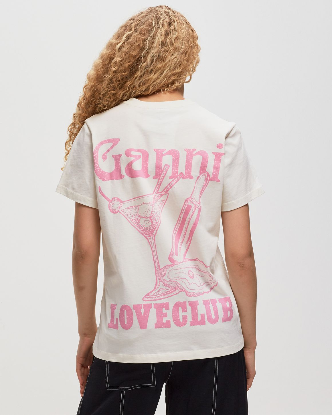 Ganni WMNS Basic Jersey Nightclub Relaxed T-shirt White Ganni WMNS Basic Jersey Nightclub Relaxed T-shirt White