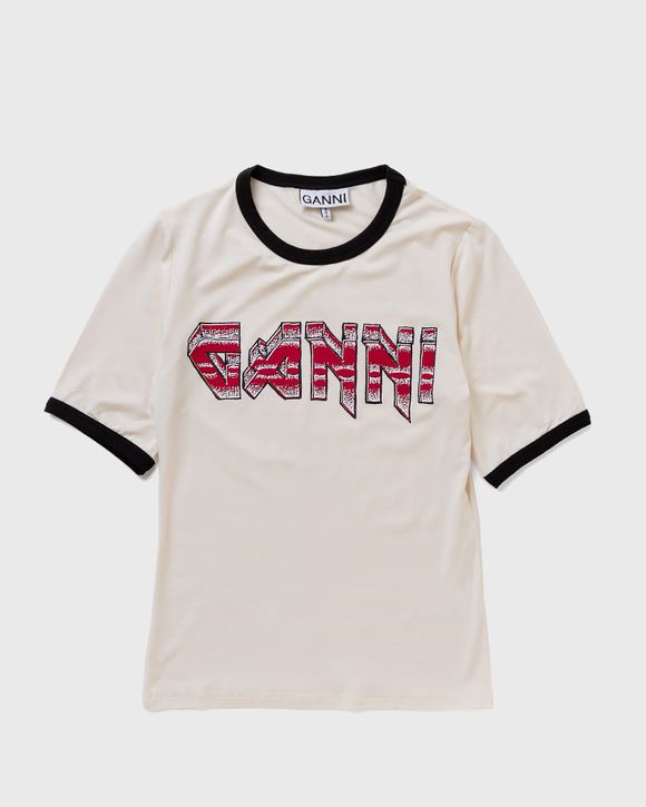 Ganni WMNS Light Stretch Jersey Ganni Fitted T-shirt Red/Beige 