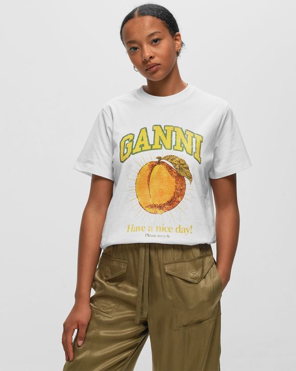 Ganni Basic Jersey Peach Relaxed Tee White | BSTN Store