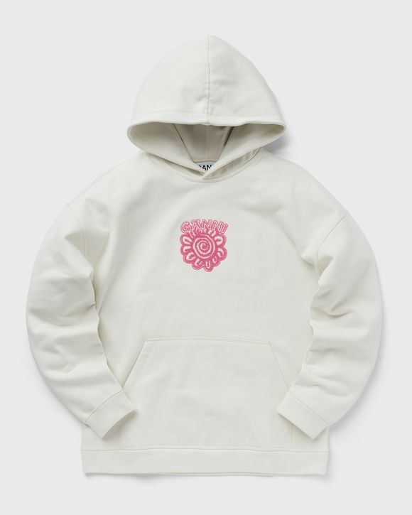 Ganni Isoli Flower Oversized Hoodie White - EGRET