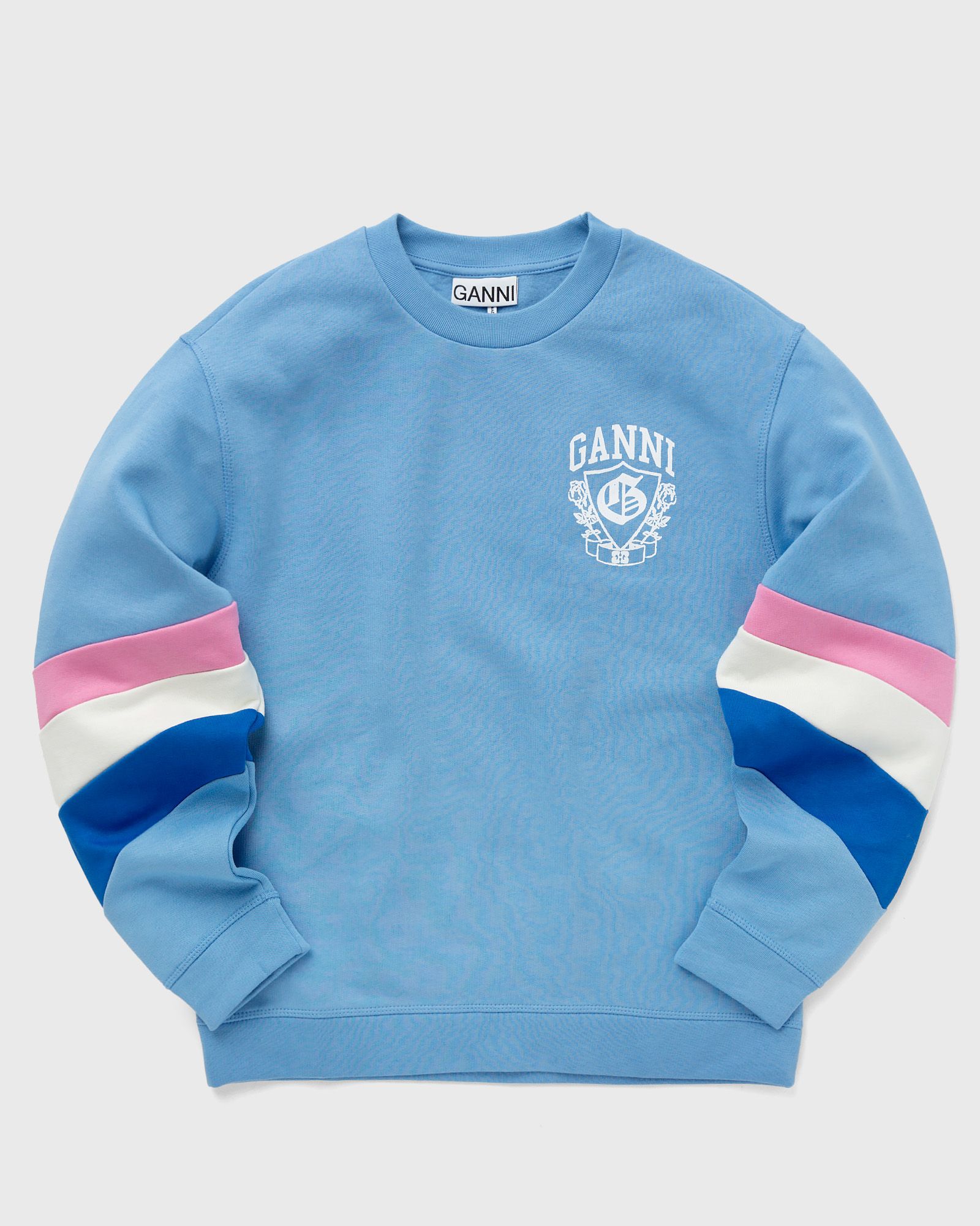 Ganni - isoli  shield oversized sweatshirt women sweatshirts blue in größe:xxs/xs