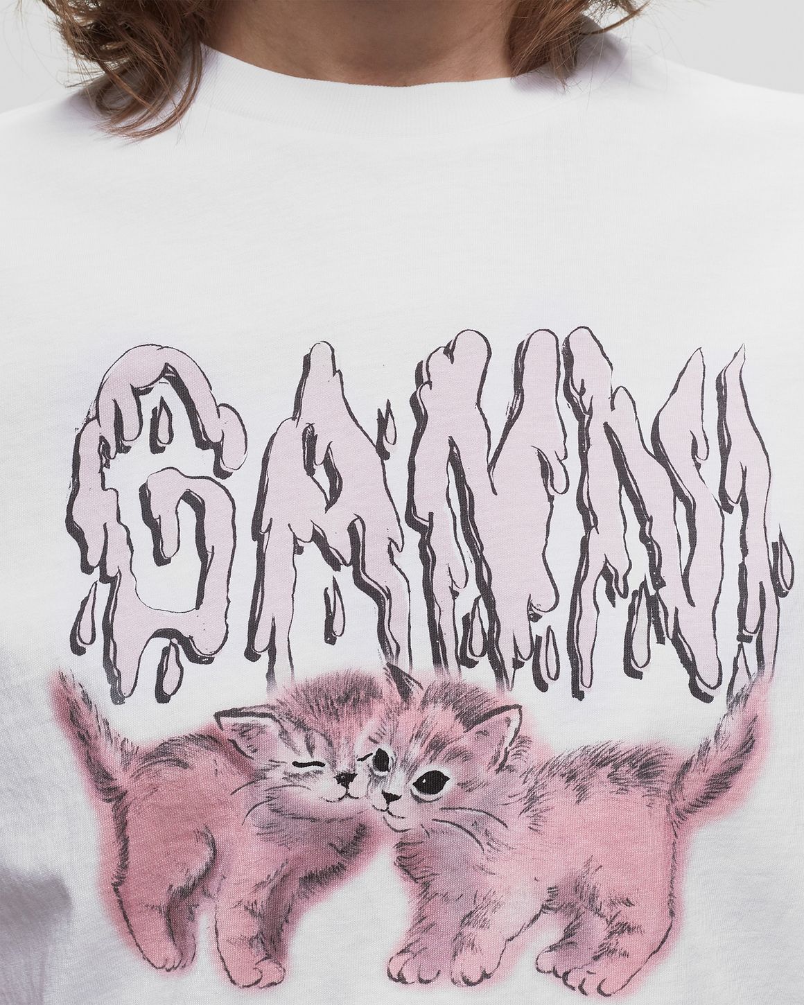 Bright White White Basic Jersey Cat Relaxed T-shirt | GANNI US