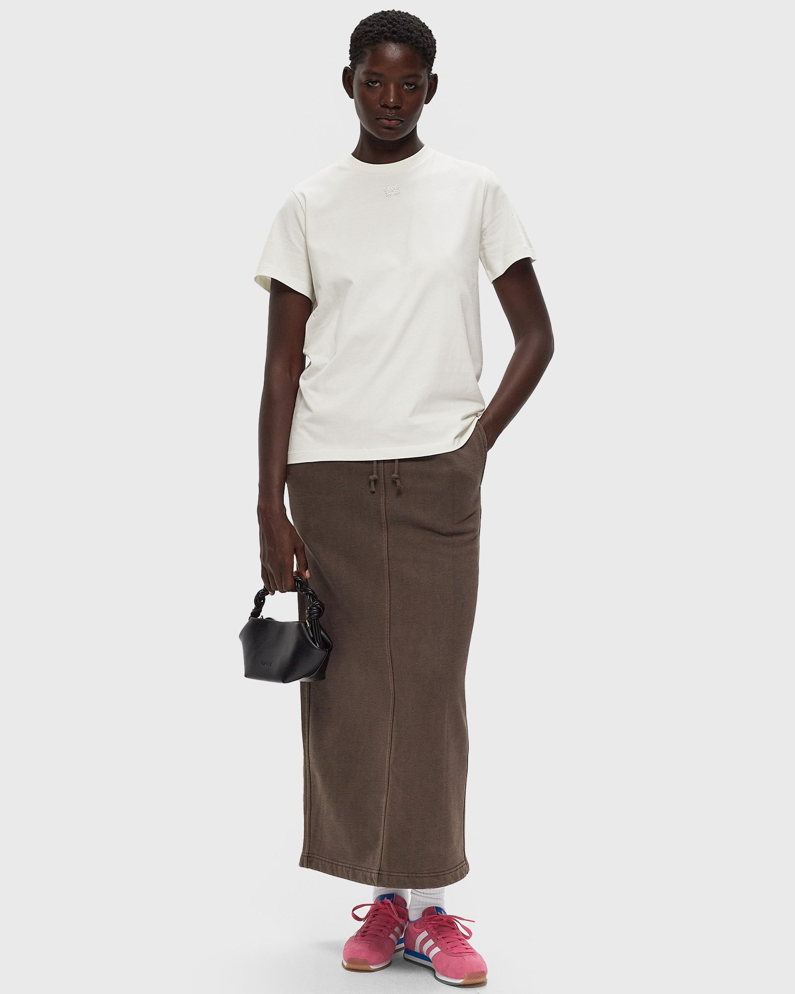 White Basic Jersey Rhinestone Relaxed T-Shirt