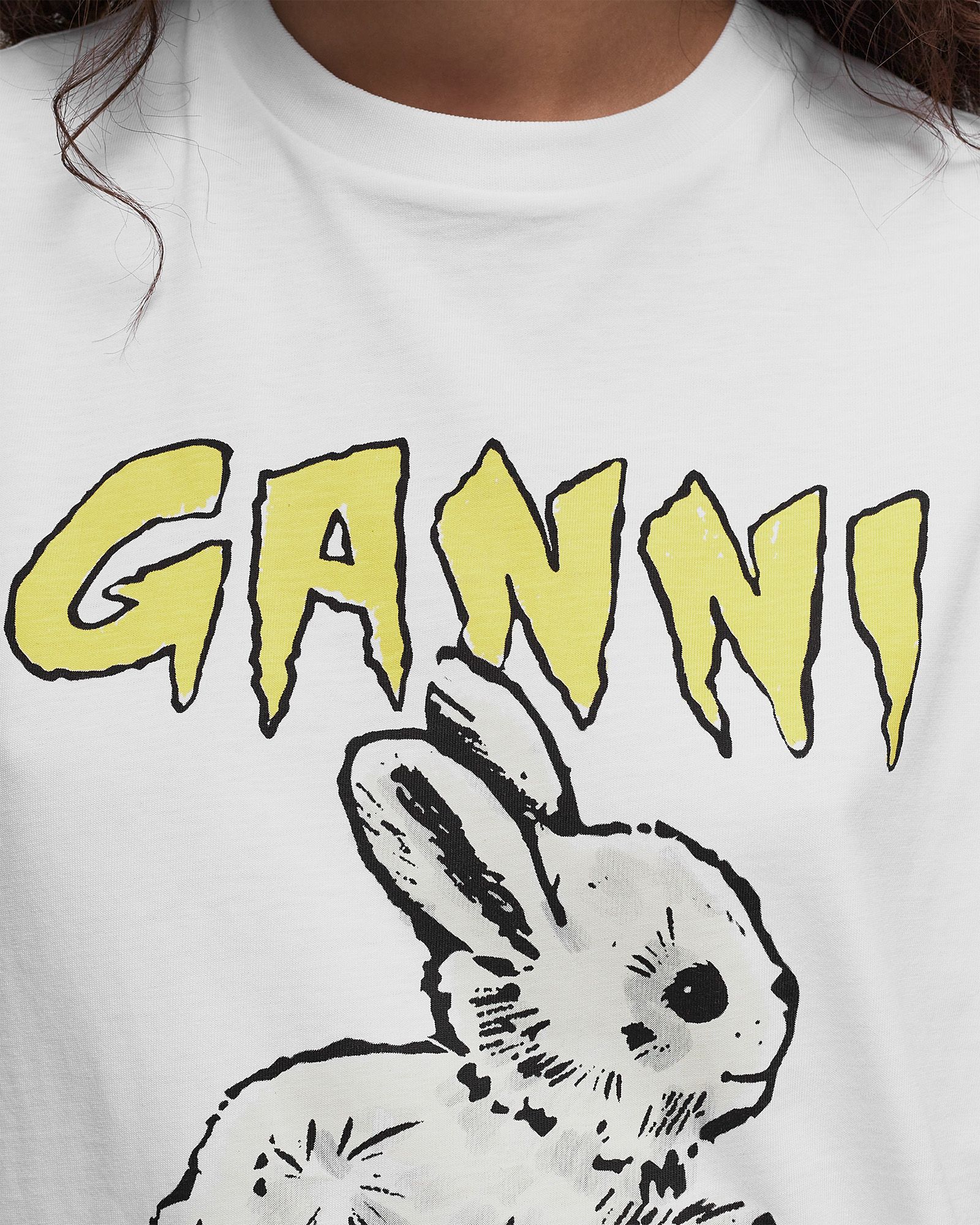 Ganni Basic Jersey Bunny Relaxed T-shirt White | BSTN Store