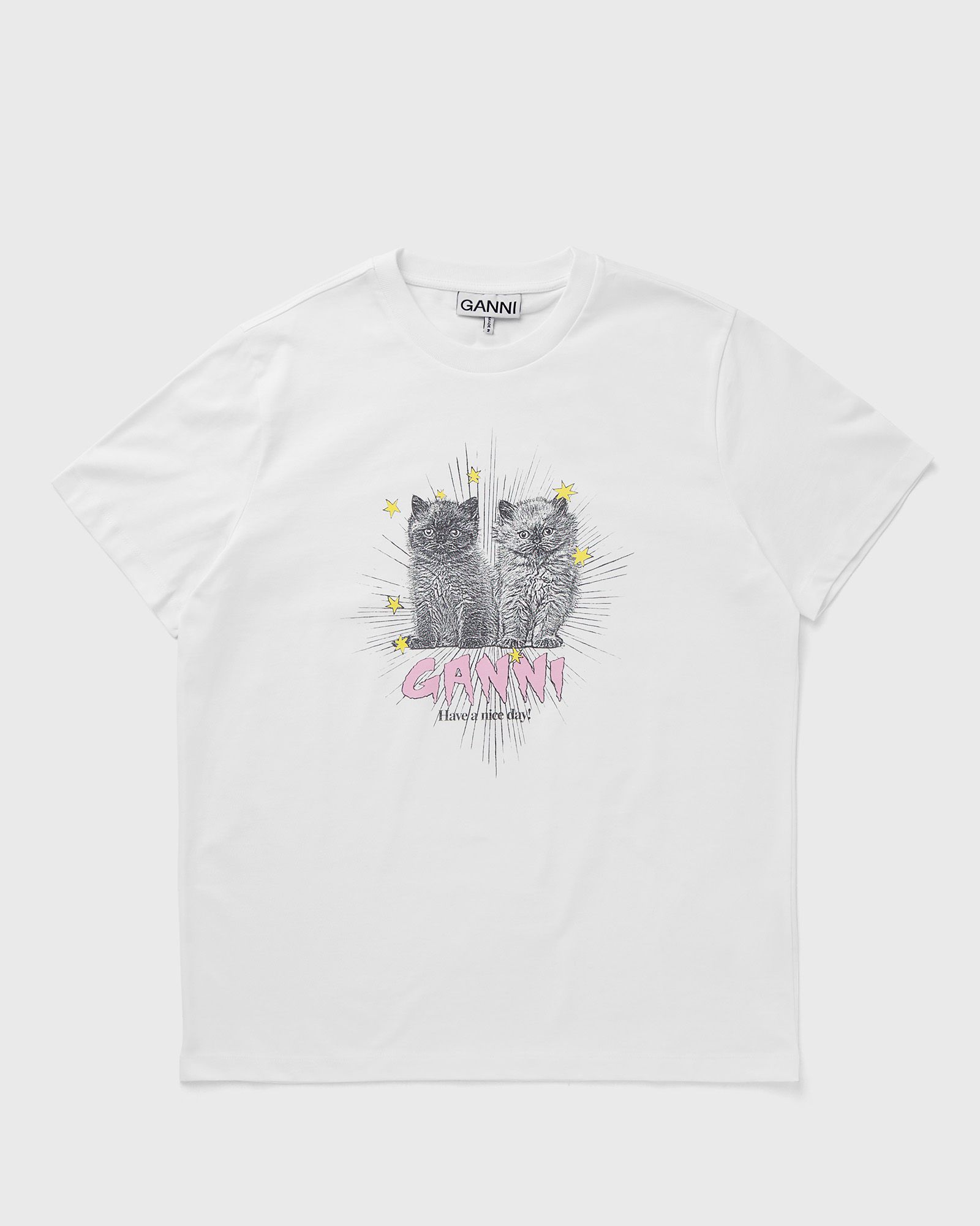 Ganni Basic Jersey Kittens Relaxed T-shirt White | BSTN Store