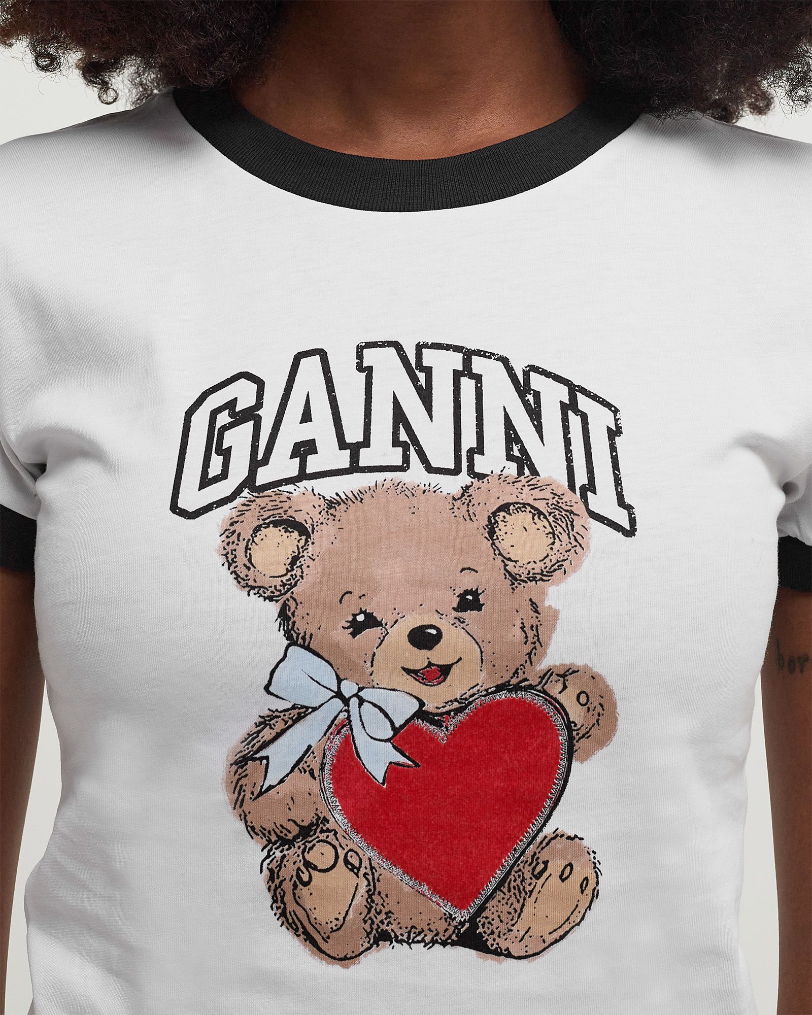 Ganni Basic Jersey Bear Small T-shirt White | BSTN Store