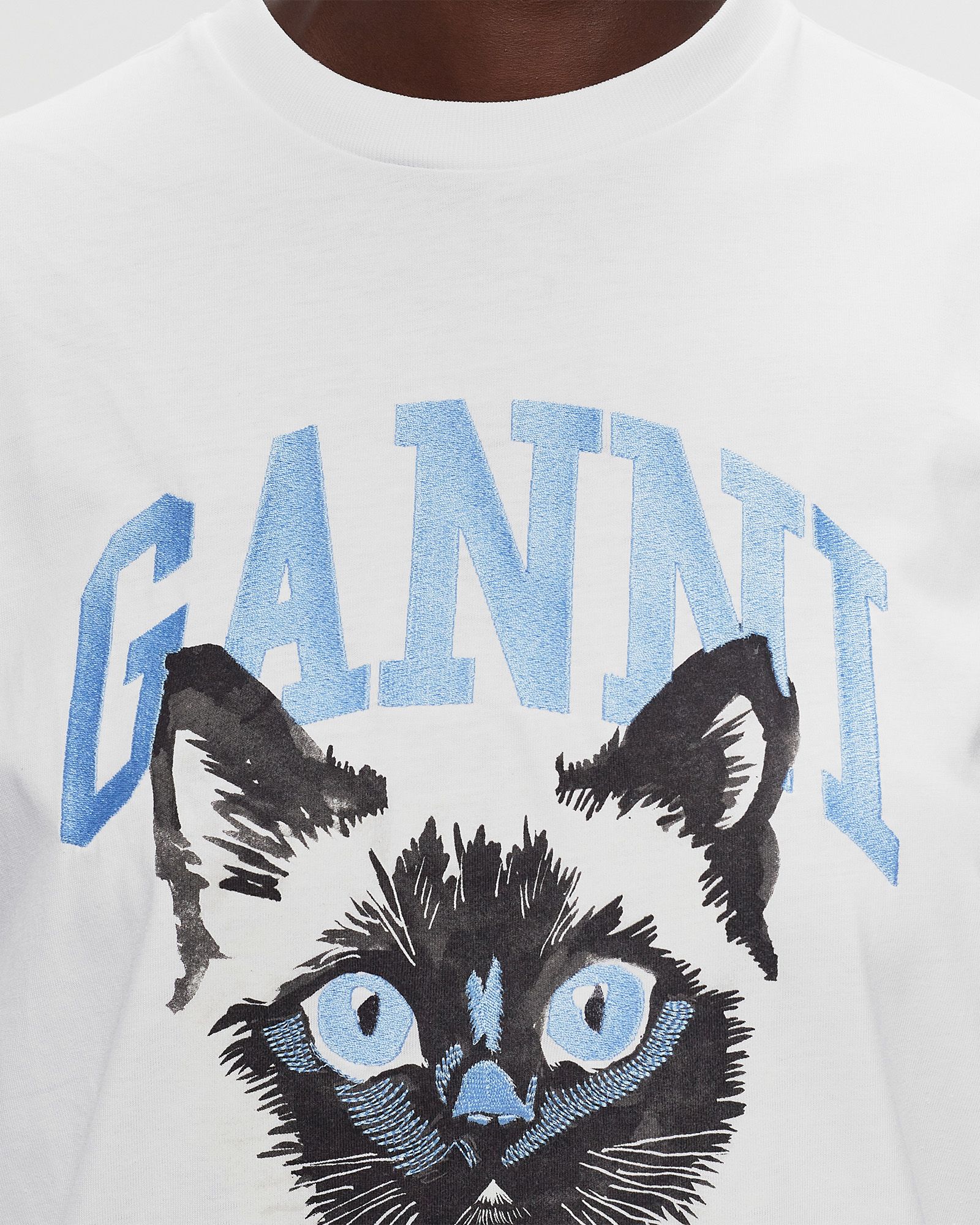 Ganni Basic Jersey Cat Relaxed Tee White | BSTN Store