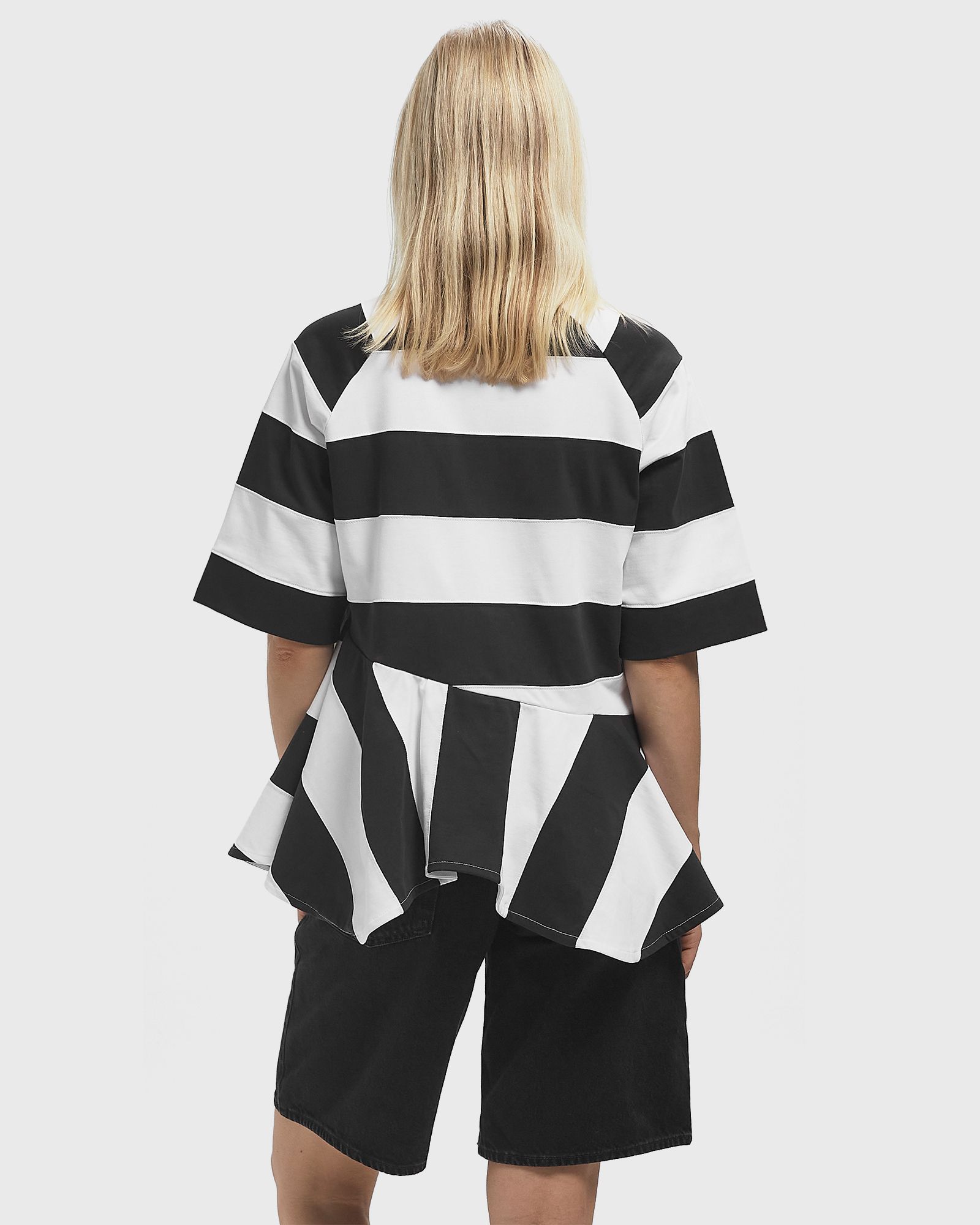 Striped Heavy Cotton Peplum T-shirt