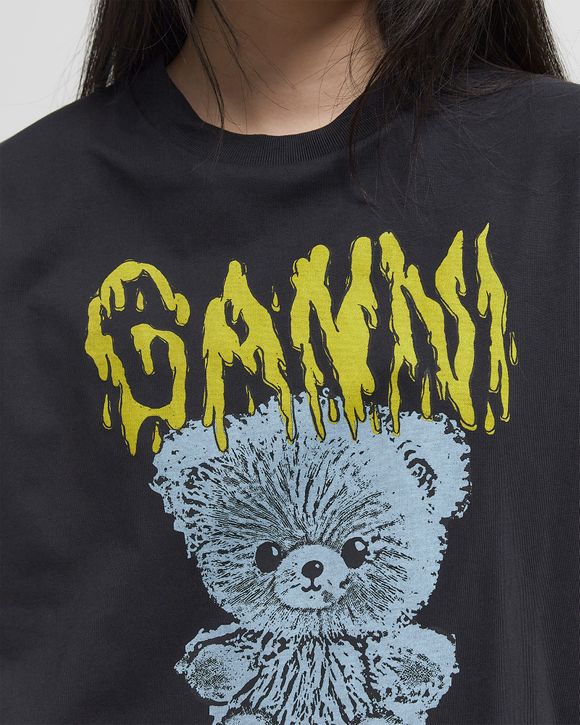GANNI ♥ Basic Cotton Teddy Long Sleeve T-shirt/追跡付 Black Basic Cotton Teddy Long Sleeve T-shirt – Hill's Dry Goods