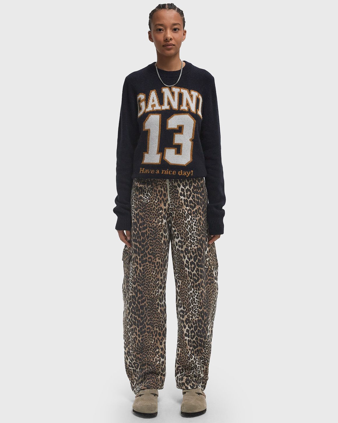 Ganni Heavy Fleece Pants Brown | BSTN Store