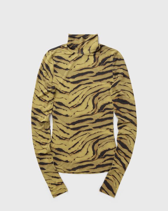 Printed Shiny Jersey Turtleneck