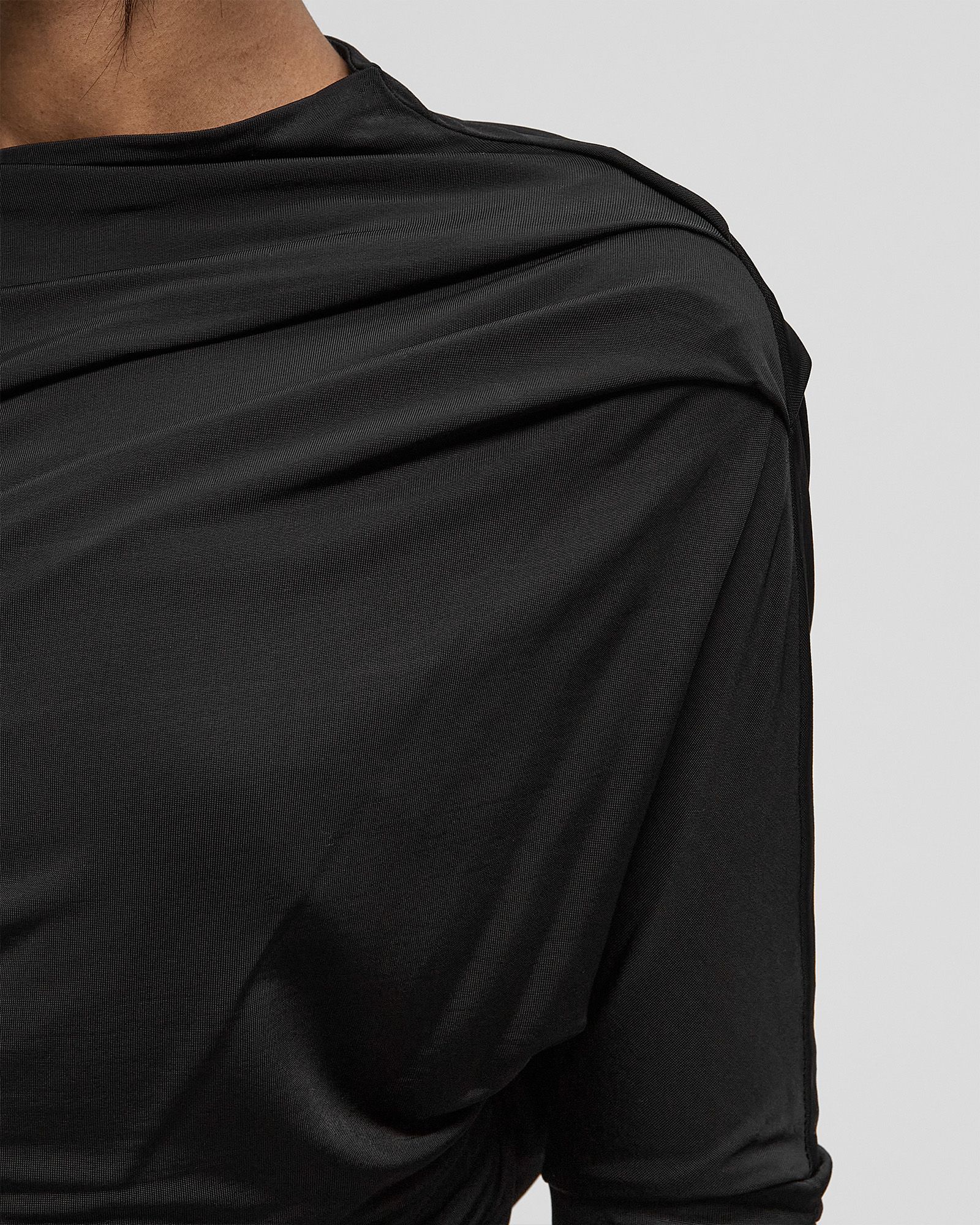 Shiny Jersey Ruched Top