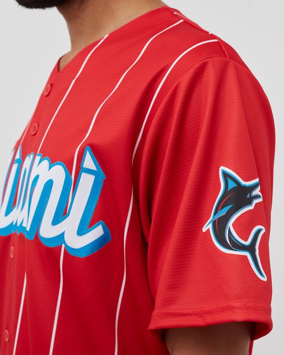 Miami Marlins on X: Your favorite Nike City Connect Jersey takes the field  this afternoon. See you in your legacy red! ❤️‍🔥   / X