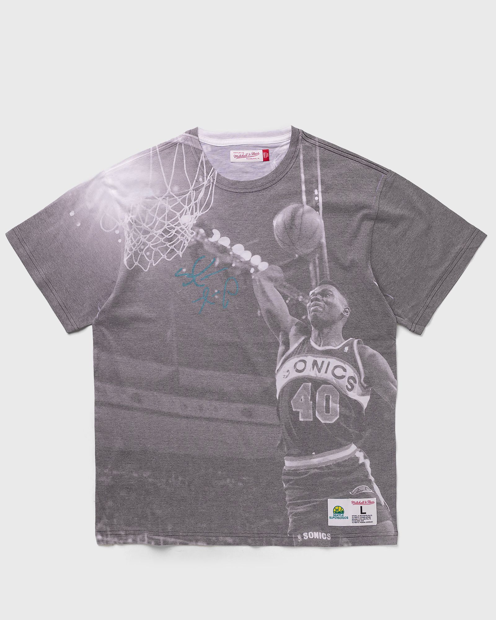 NBA ABOVE THE RIM SUBLIMATED S/S TEE SUPERSONICS  SHAWN KEMP