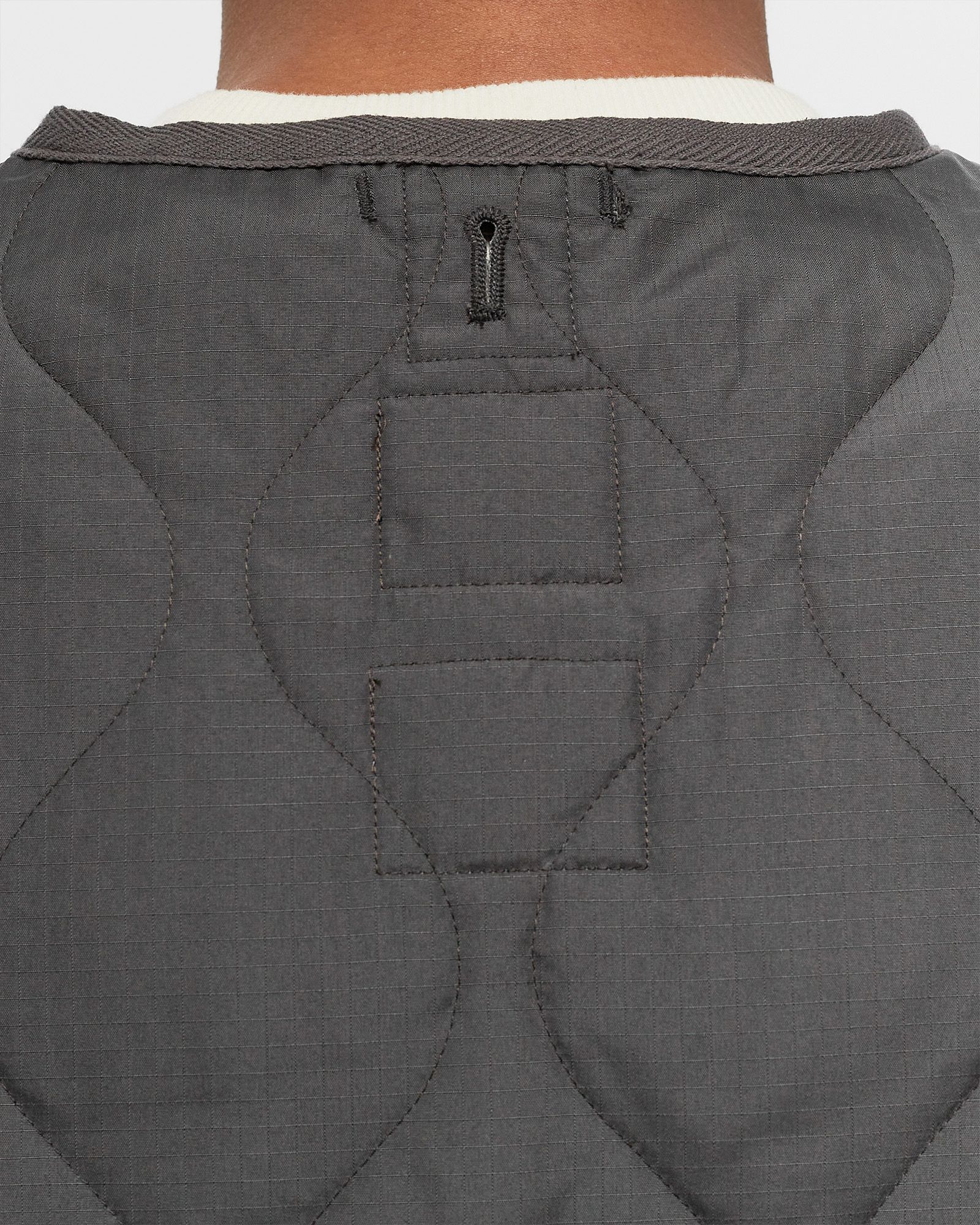 MILITARY ZIP V NECK DOWN VEST