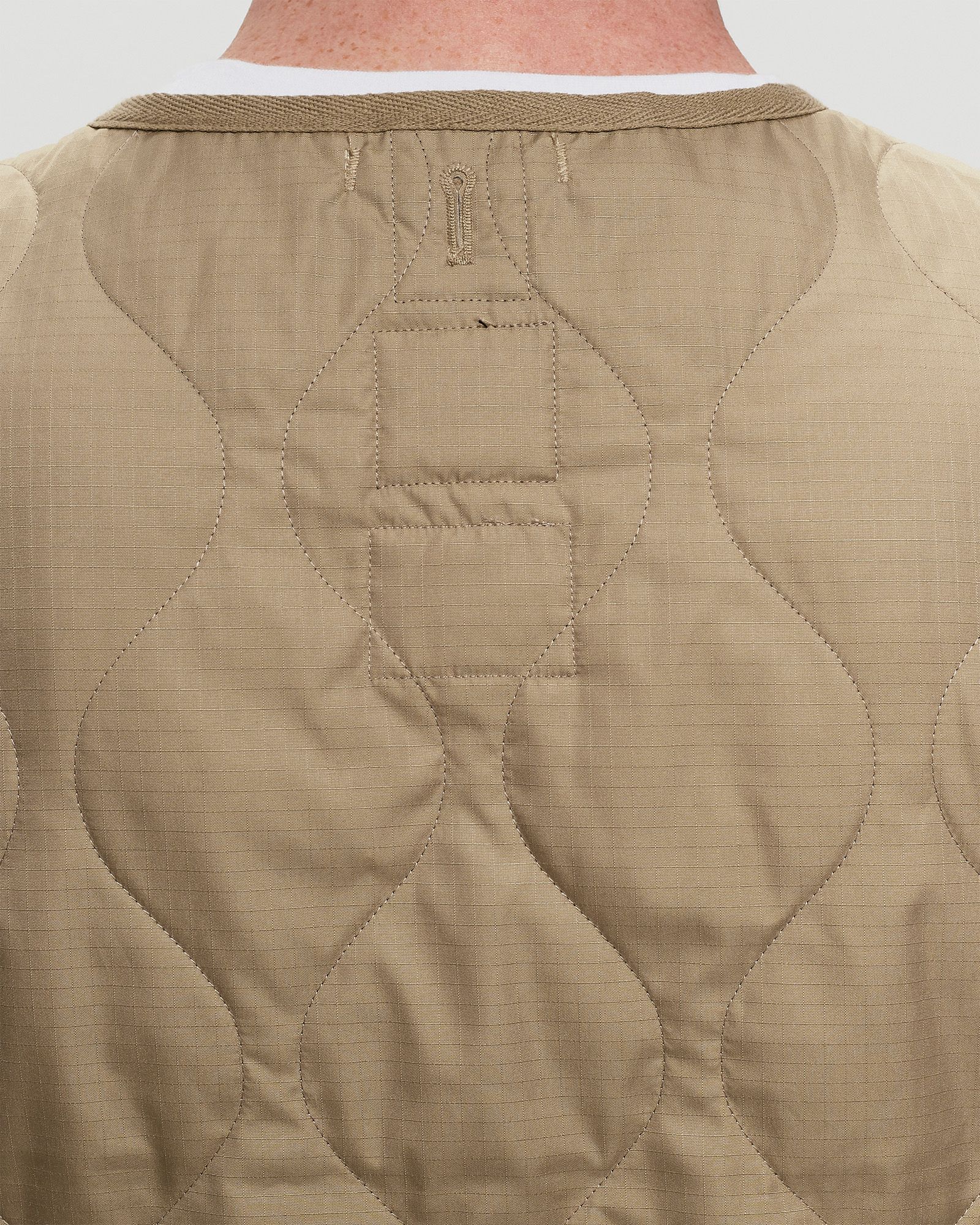 MILITARY ZIP V NECK DOWN VEST