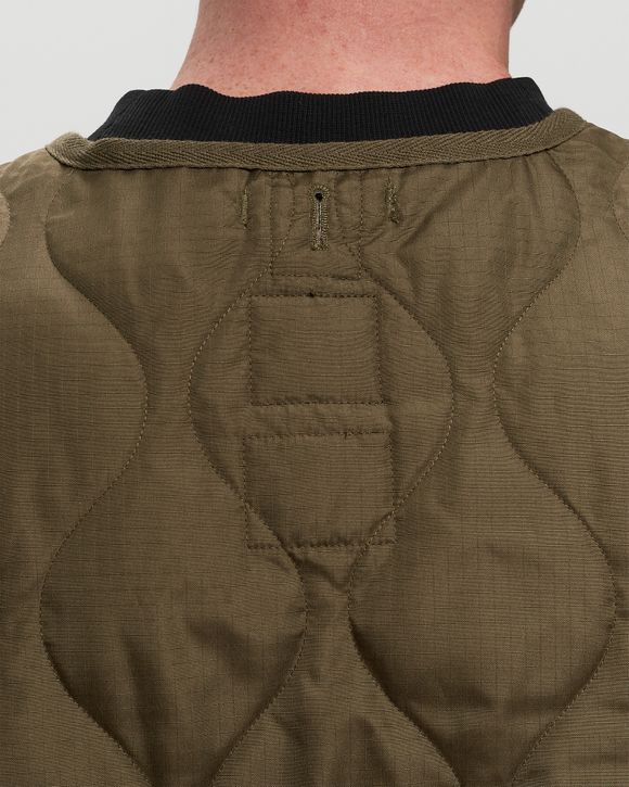 Taion MILITARY ZIP V-NECK DOWN VEST Green | BSTN Store