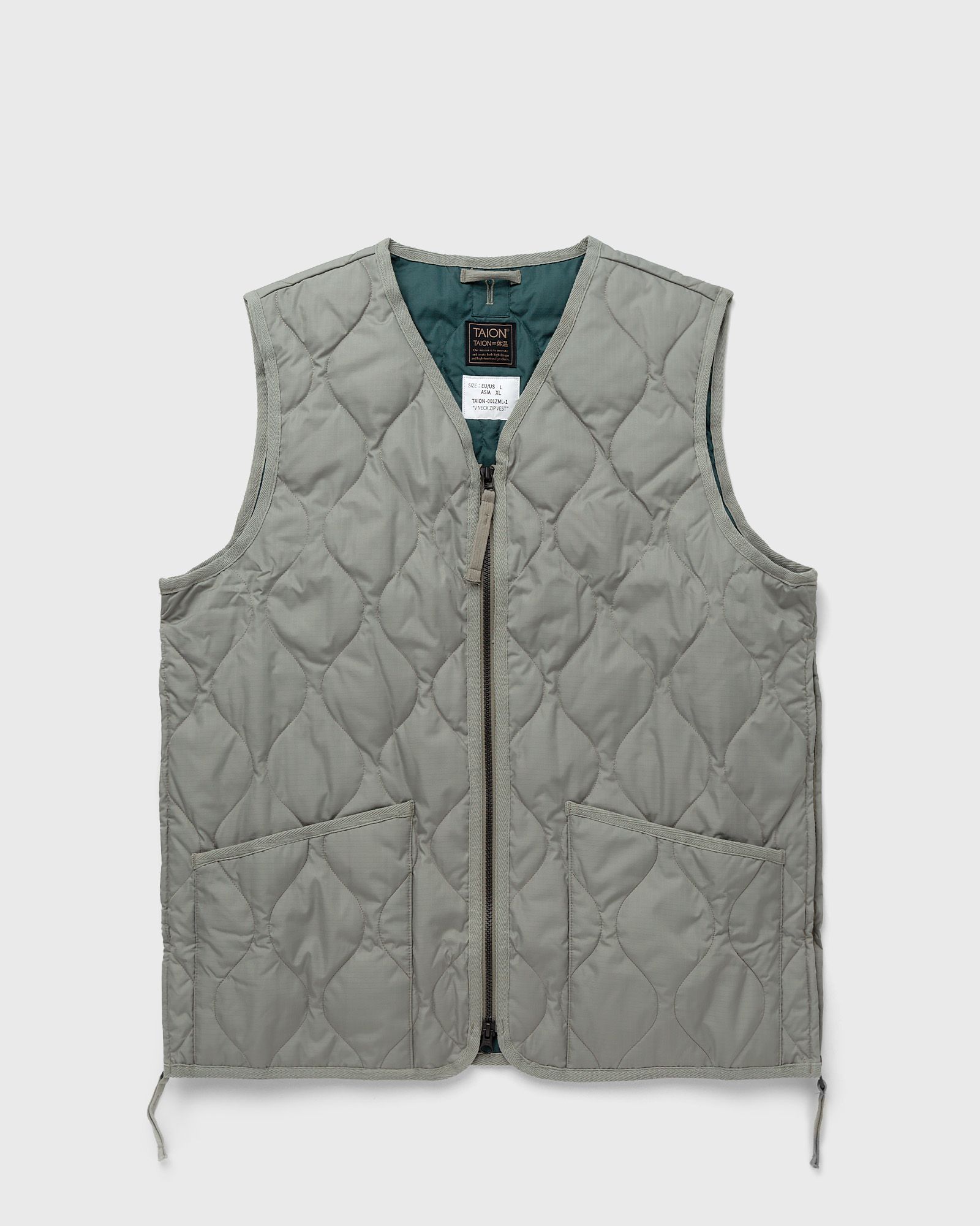 MILITARY ZIP V NECK DOWN VEST