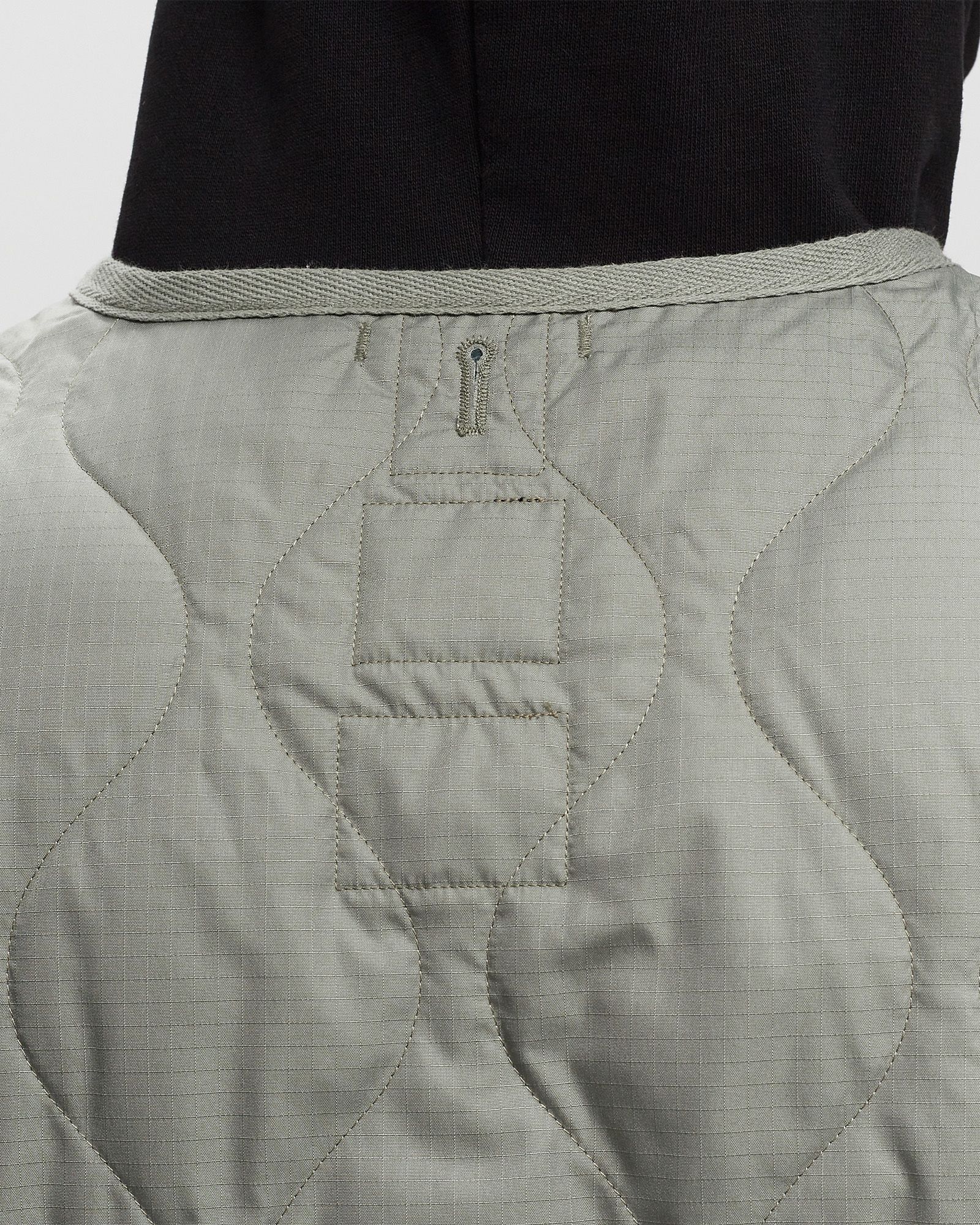 MILITARY ZIP V NECK DOWN VEST