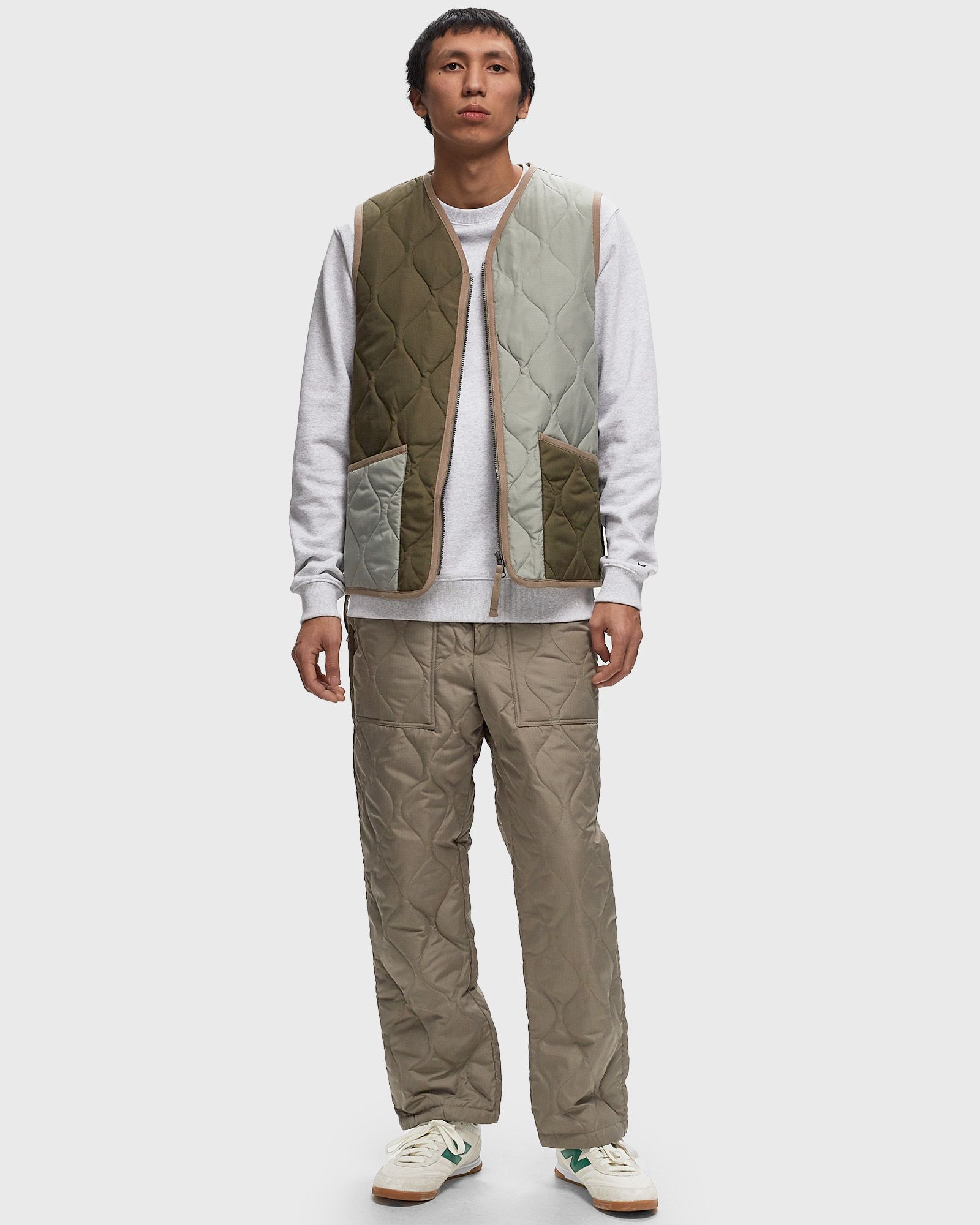 MILITARY ZIP V NECK DOWN VEST