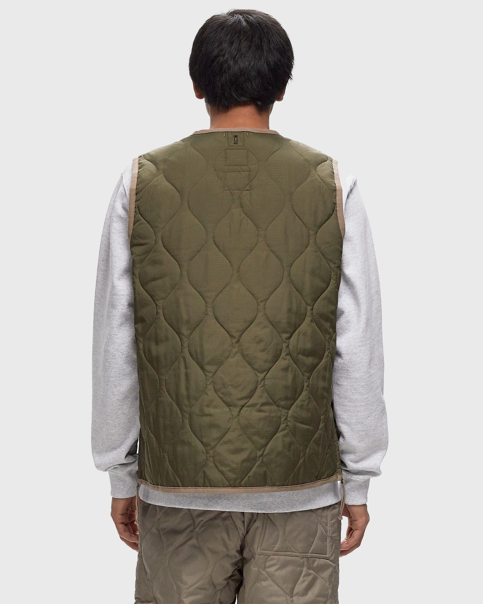 MILITARY ZIP V NECK DOWN VEST