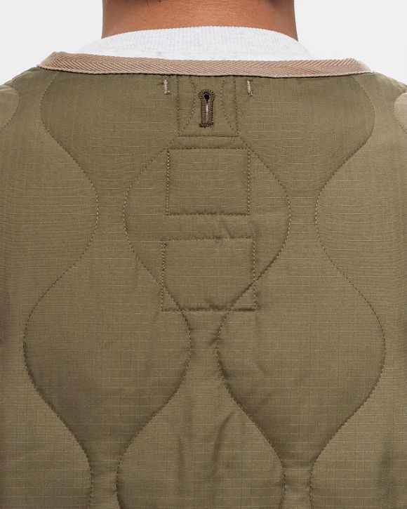 MILITARY ZIP V NECK DOWN VEST