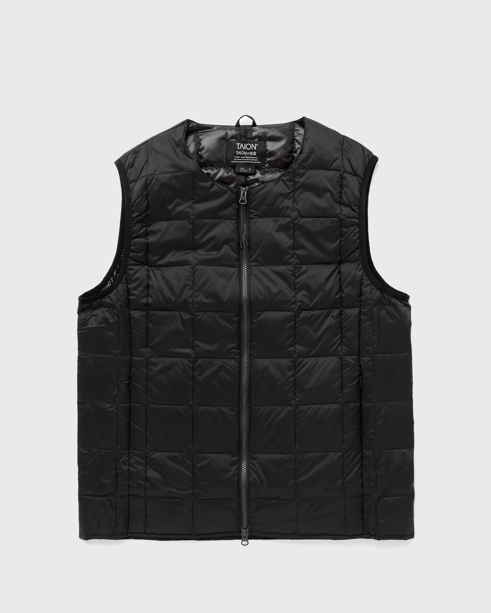 Taion - crew-neck w-zip down vest men vests black in größe:l