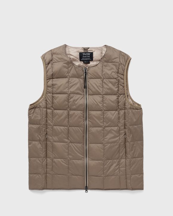 Taion CREW NECK W-ZIP DOWN VEST Brown | BSTN Store