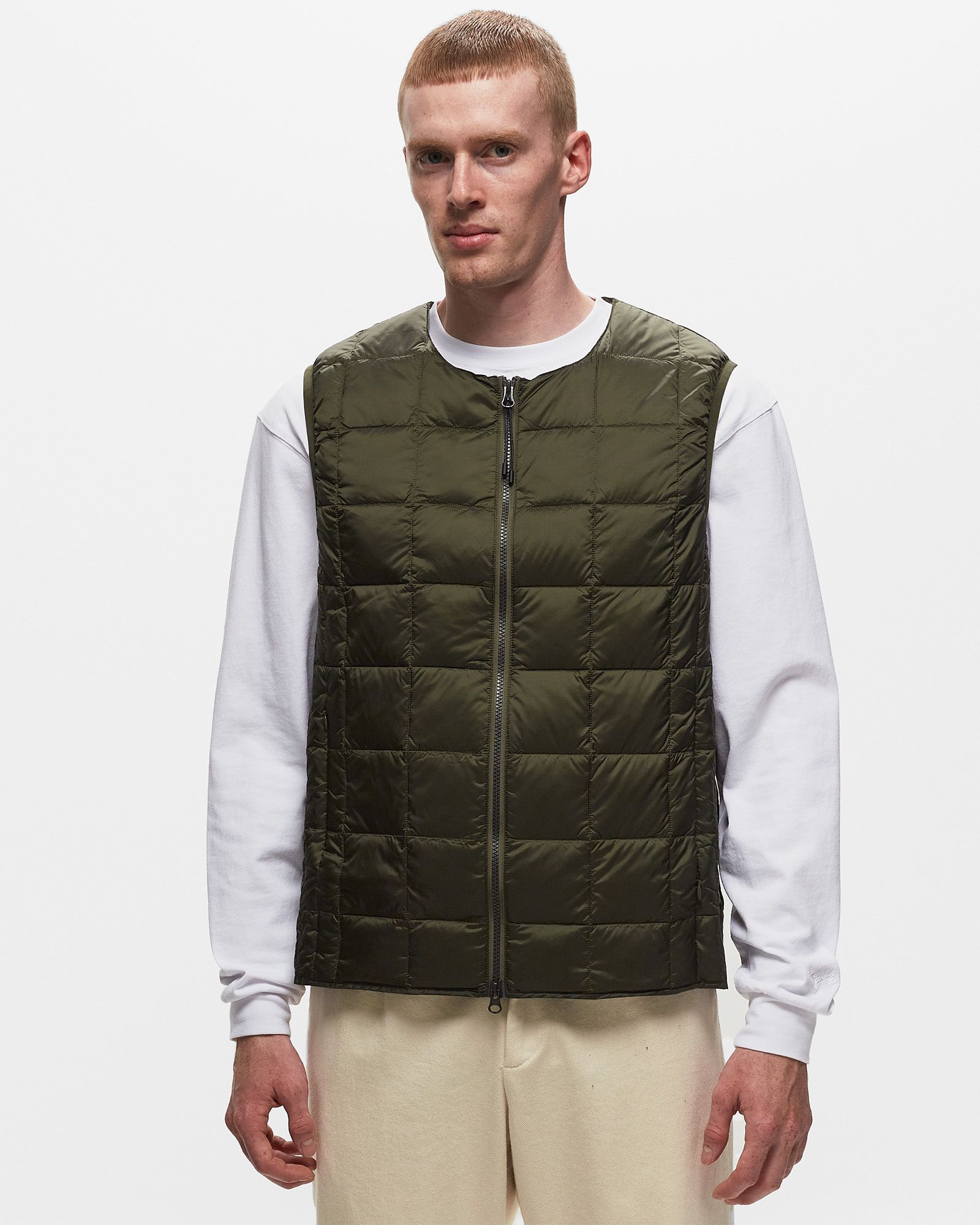 CREW-NECK W-ZIP DOWN VEST