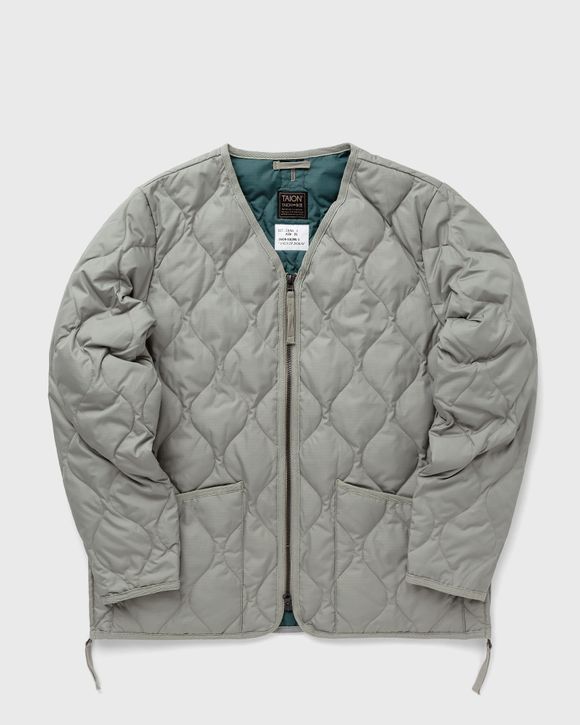 MILITARY ZIP V NECK DOWN JACKET