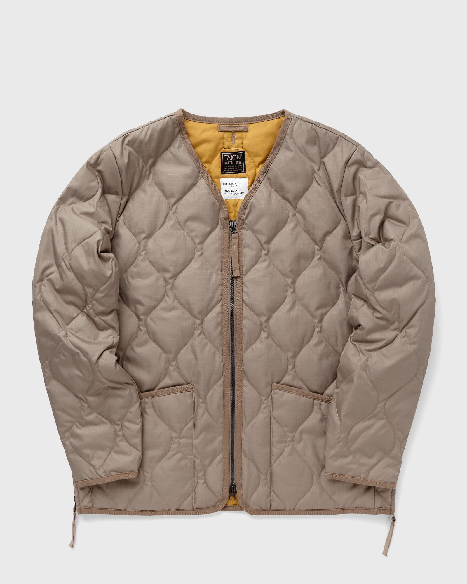 MILITARY ZIP V-NECK DOWN JACKET
