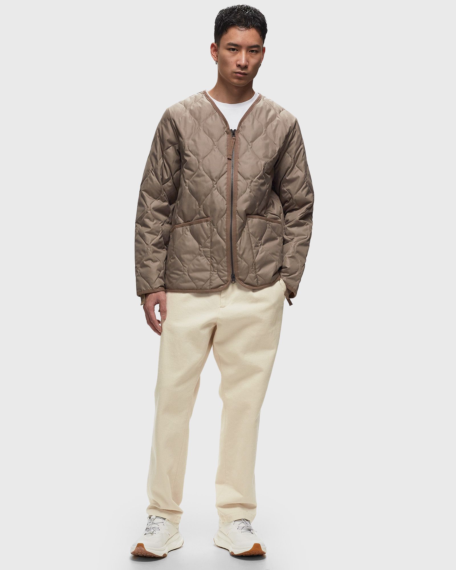 MILITARY ZIP V-NECK DOWN JACKET