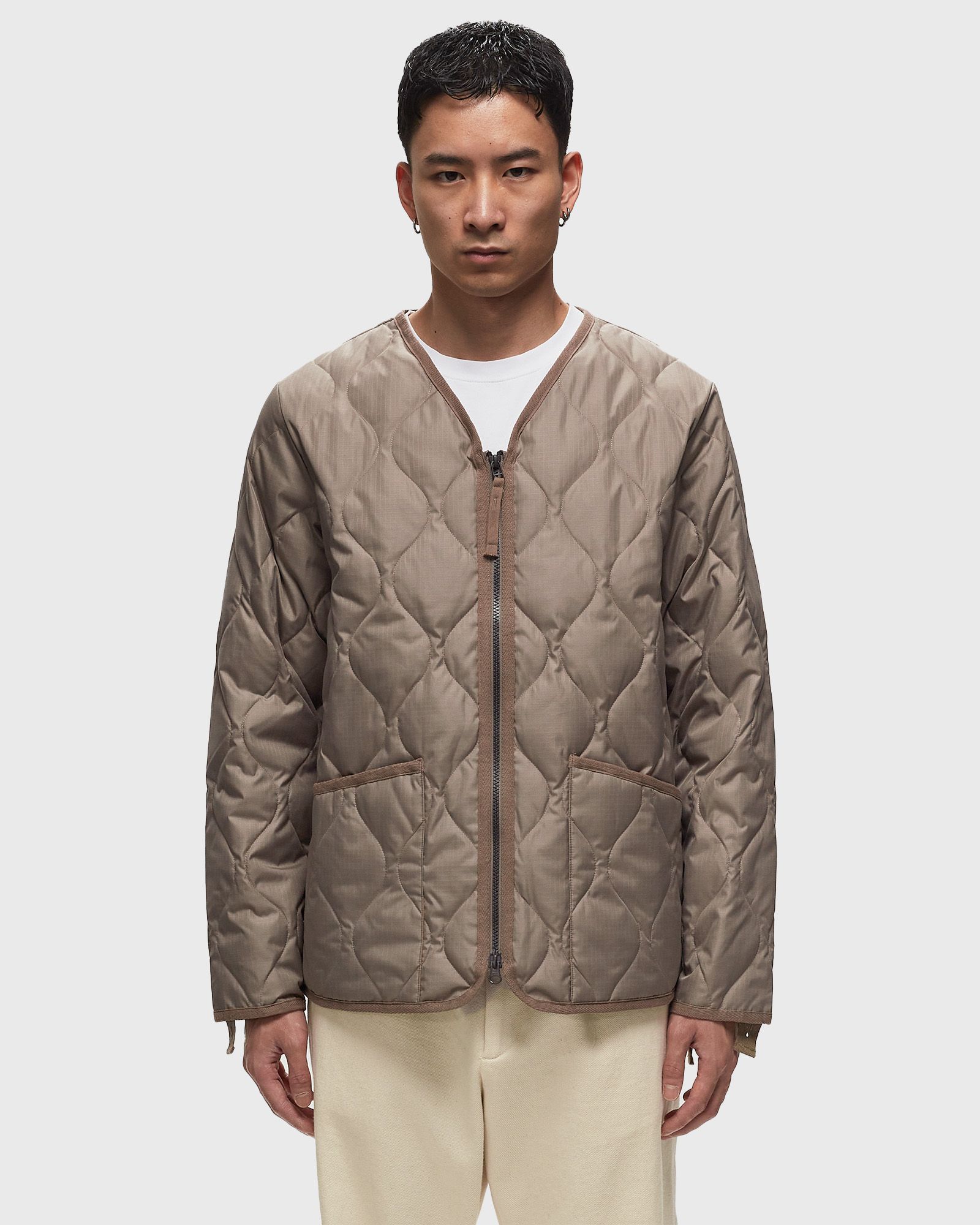 MILITARY ZIP V-NECK DOWN JACKET