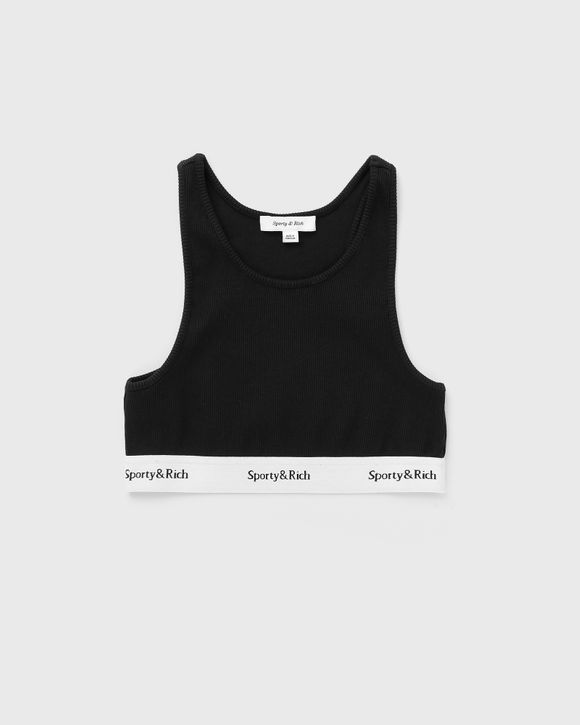 Sporty & Rich Serif Logo Cropped Tank Black | BSTN Store