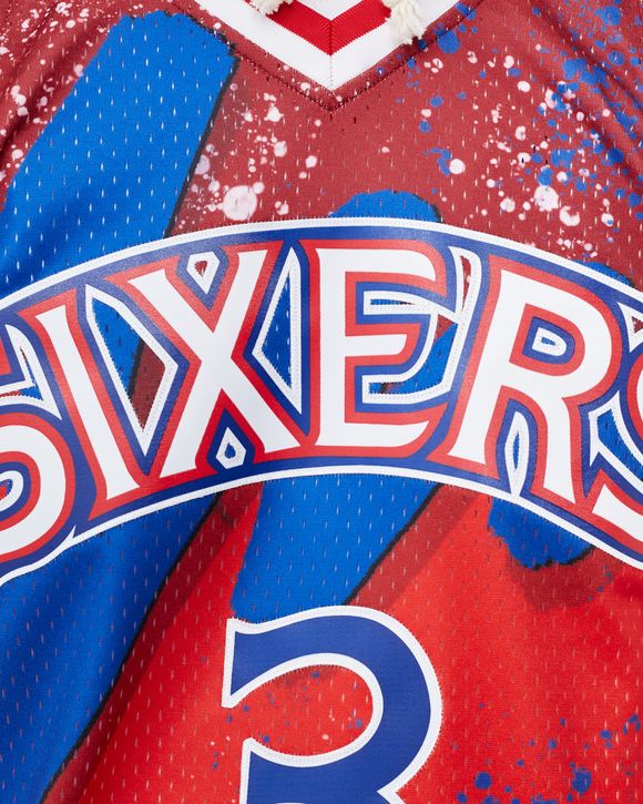 Philadelphia 76ers Hyper Hoops Swingman Jersey - Allen Iverson By Mitchell  & Ness - Scarlett - Mens