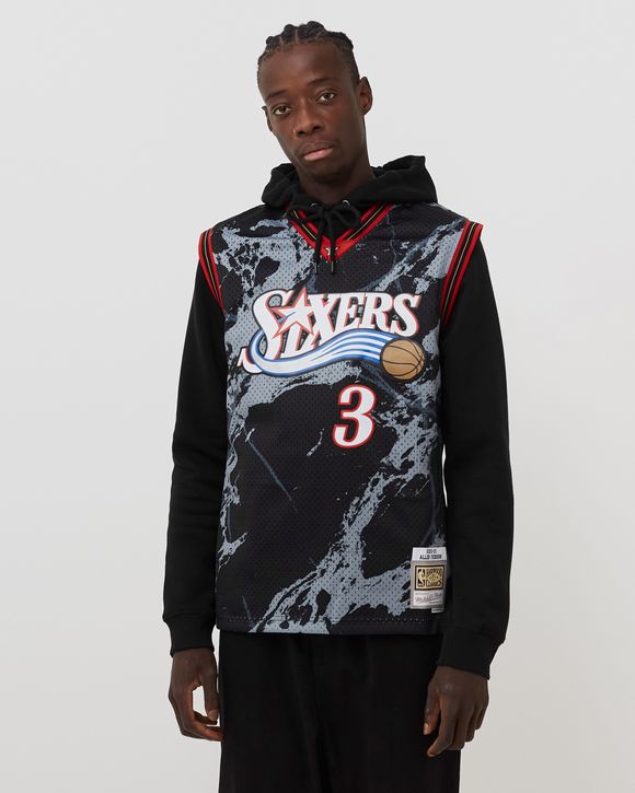 Mitchell & Ness NBA TEAM MARBLE SWINGMAN JERSEY 76ERS 2000 ALLEN IVERSON  Black - BLACK