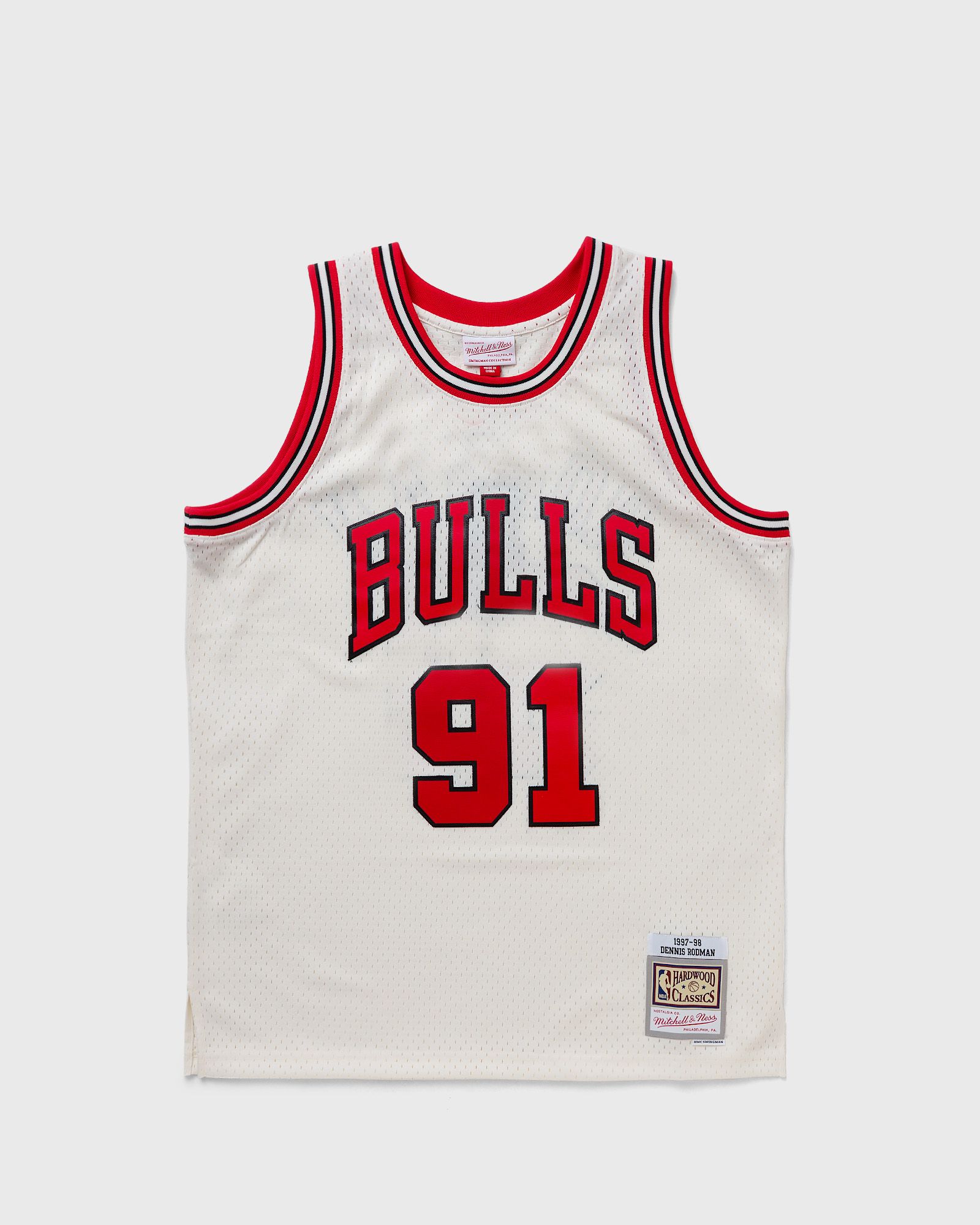 NBA CREAM TEAM COLOR SWINGMAN JERSEY BULLS 1997 DENNIS RODMAN #91