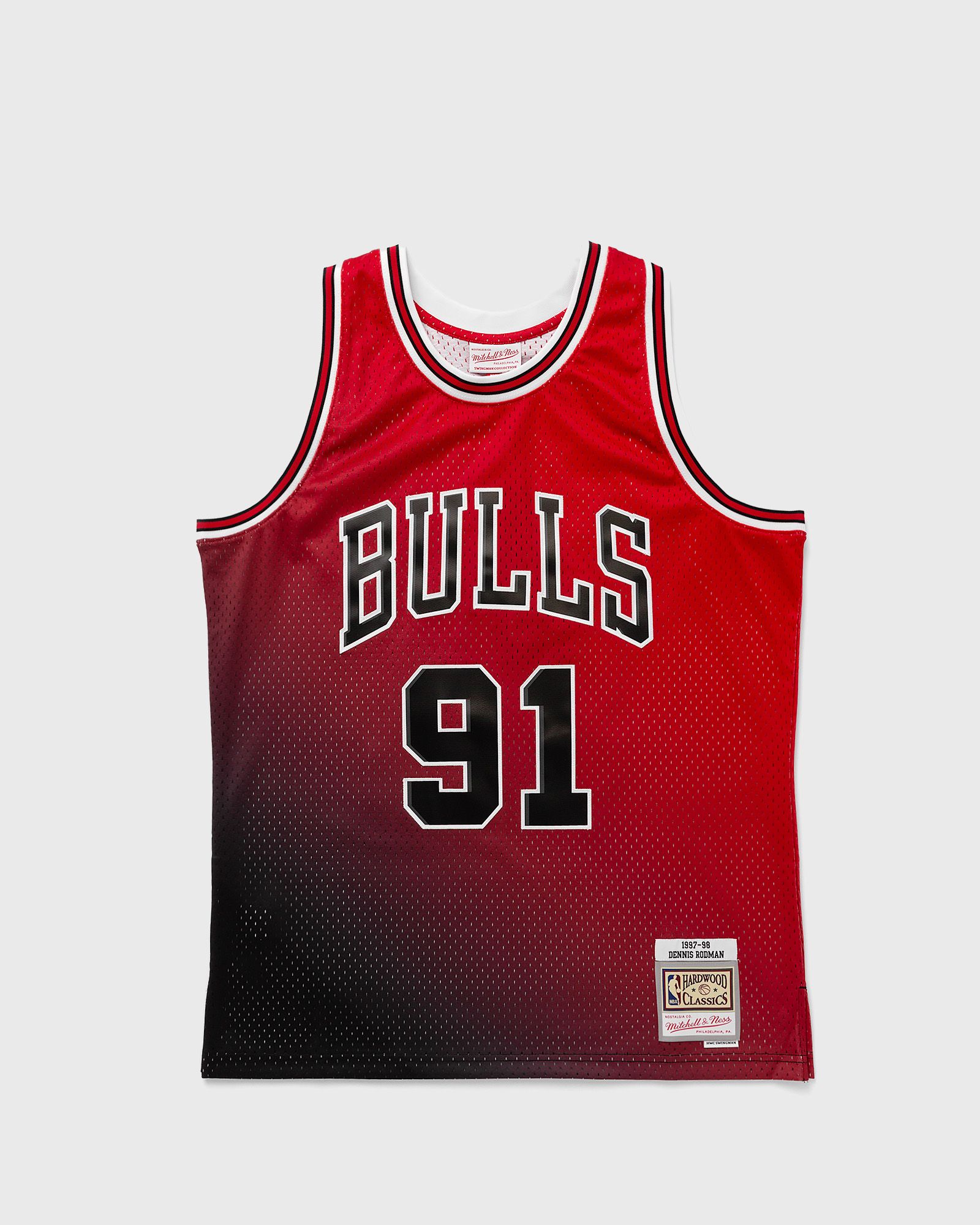 NBA SWINGMAN JERSEY CHICAGO BULLS GOLDEN HOUR GLAZE 1997-98 DENNIS RODMAN #91