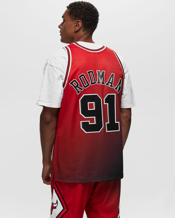 NBA SWINGMAN JERSEY CHICAGO BULLS GOLDEN HOUR GLAZE 1997-98 DENNIS RODMAN #91