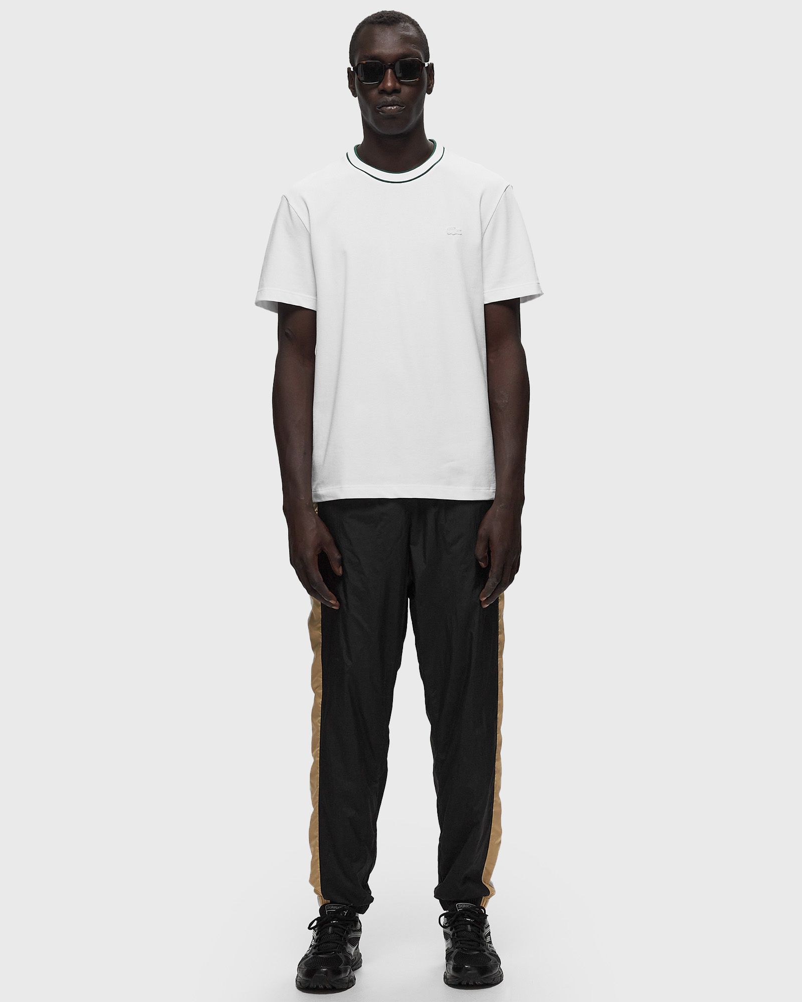 STRETCH PIQUÉ STRIPE COLLAR T-SHIRT