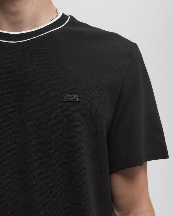 STRETCH PIQUÉ STRIPE COLLAR T-SHIRT