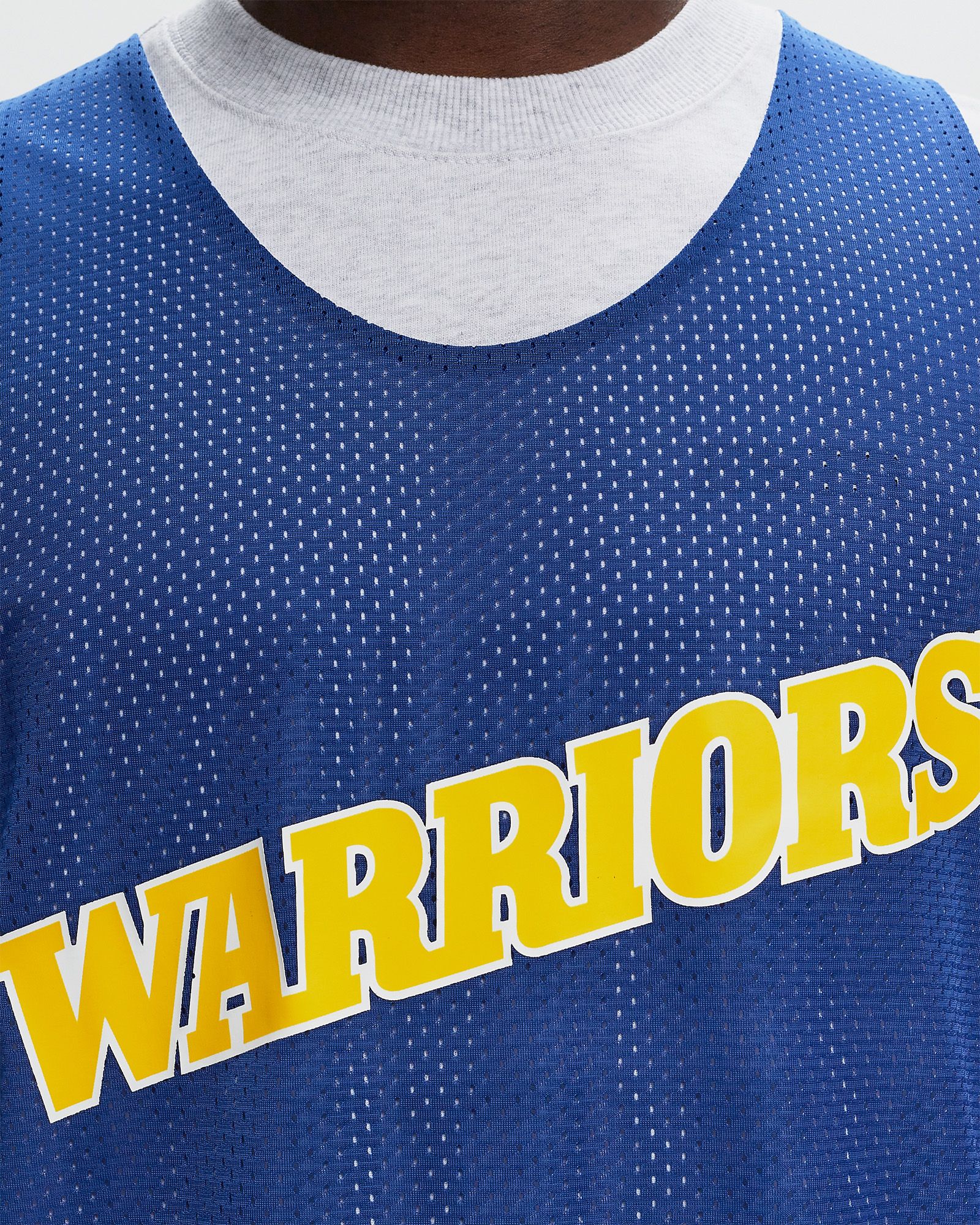 NBA REVERSIBLE MESH PRACTICE TANK VINTAGE LOGO WARRIORS