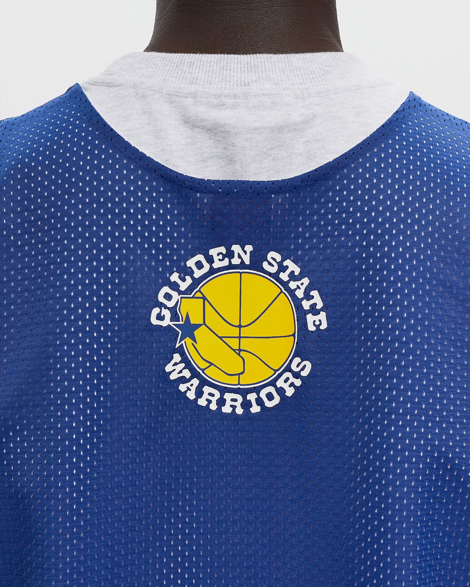 NBA REVERSIBLE MESH PRACTICE TANK VINTAGE LOGO WARRIORS