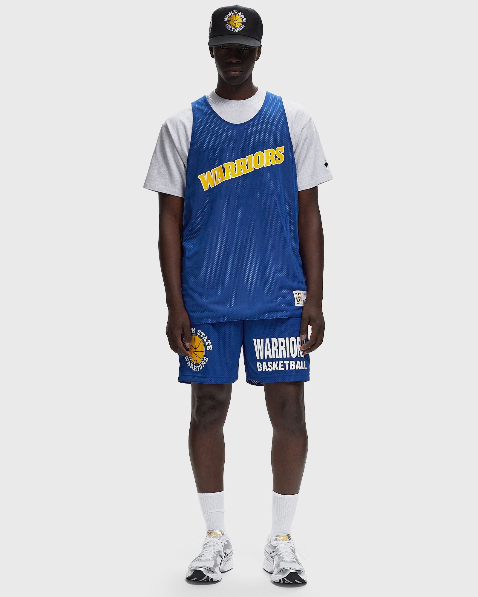 NBA REVERSIBLE MESH PRACTICE TANK VINTAGE LOGO WARRIORS