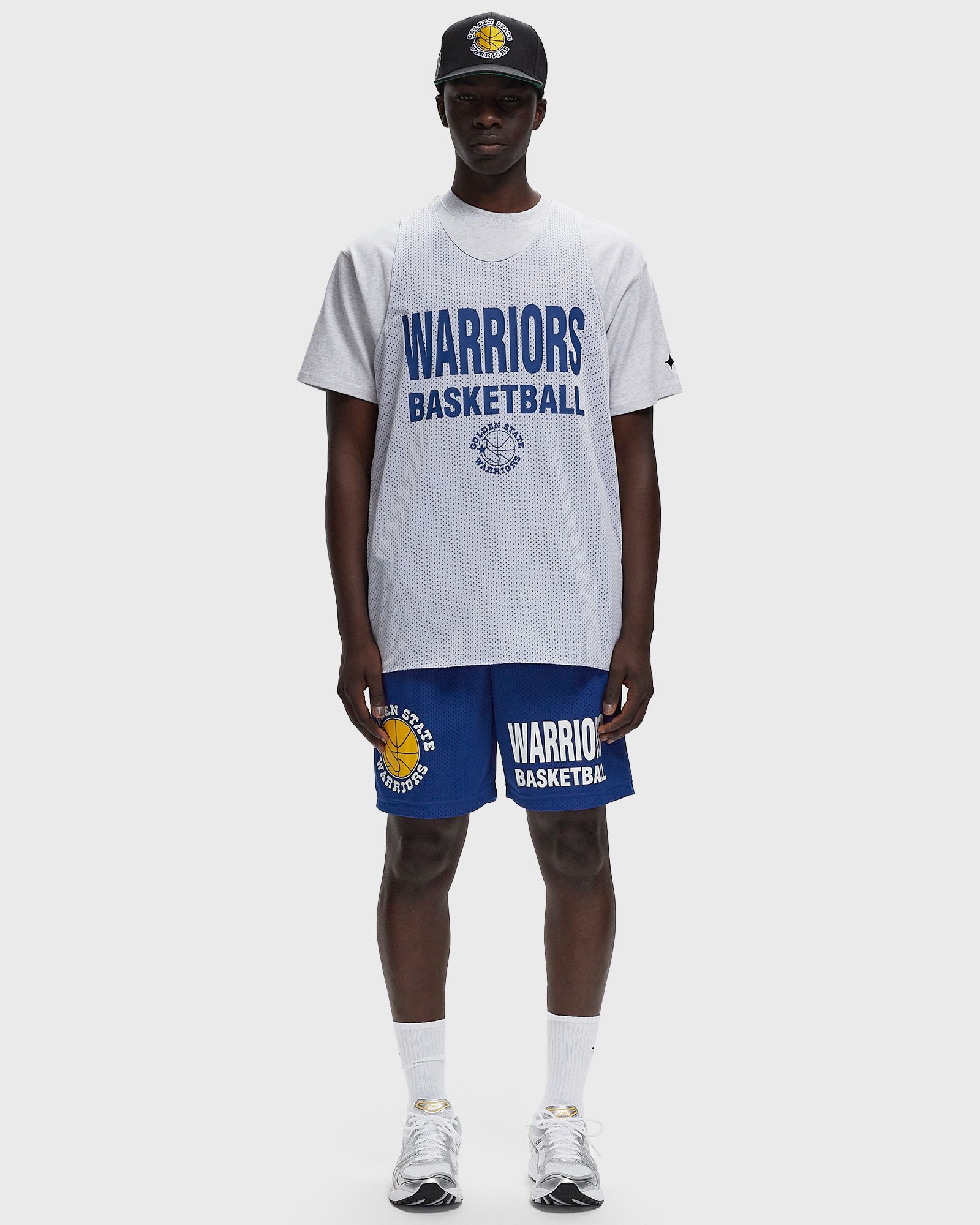 NBA REVERSIBLE MESH PRACTICE TANK VINTAGE LOGO WARRIORS