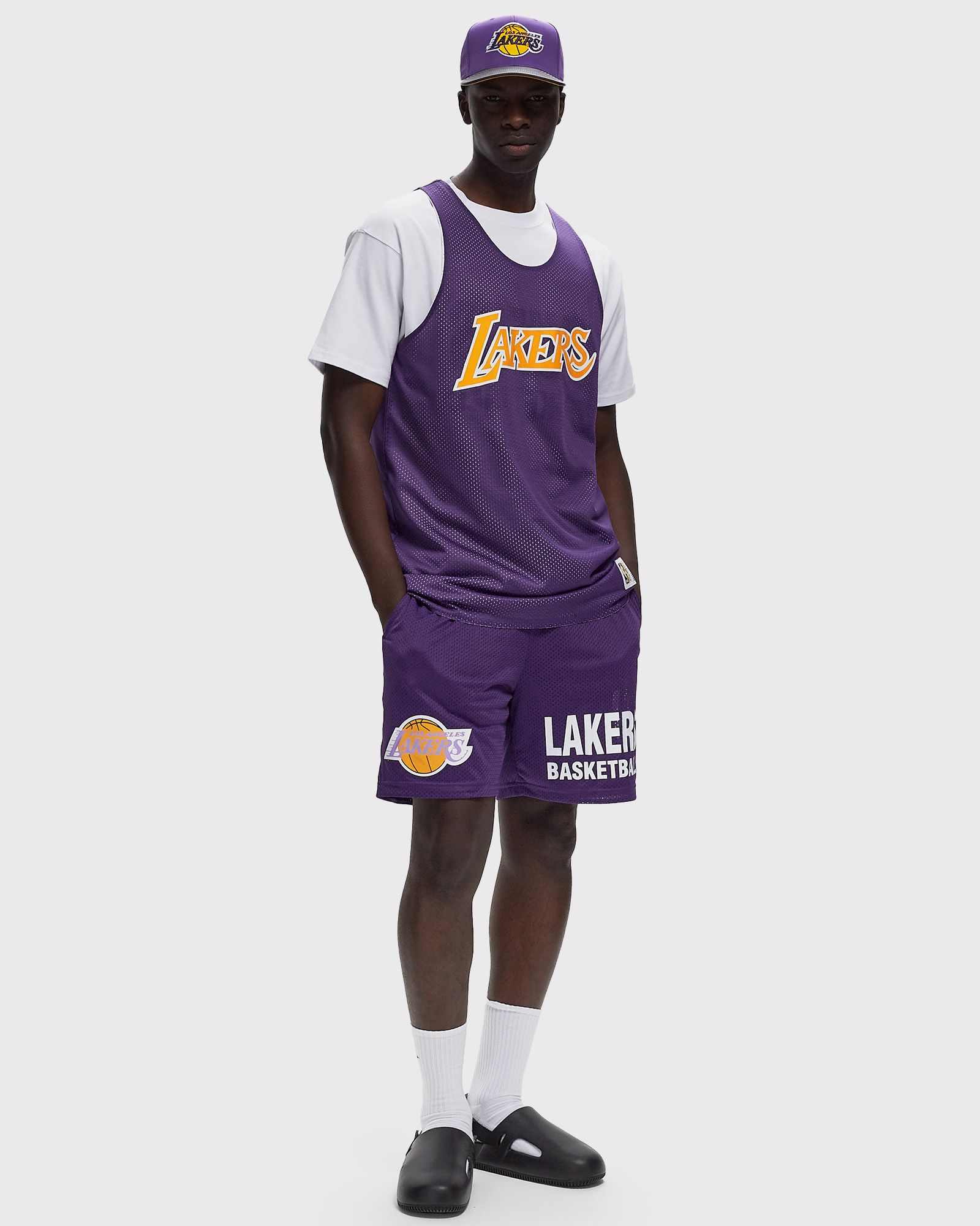 NBA REVERSIBLE MESH PRACTICE TANK VINTAGE LOGO LAKERS