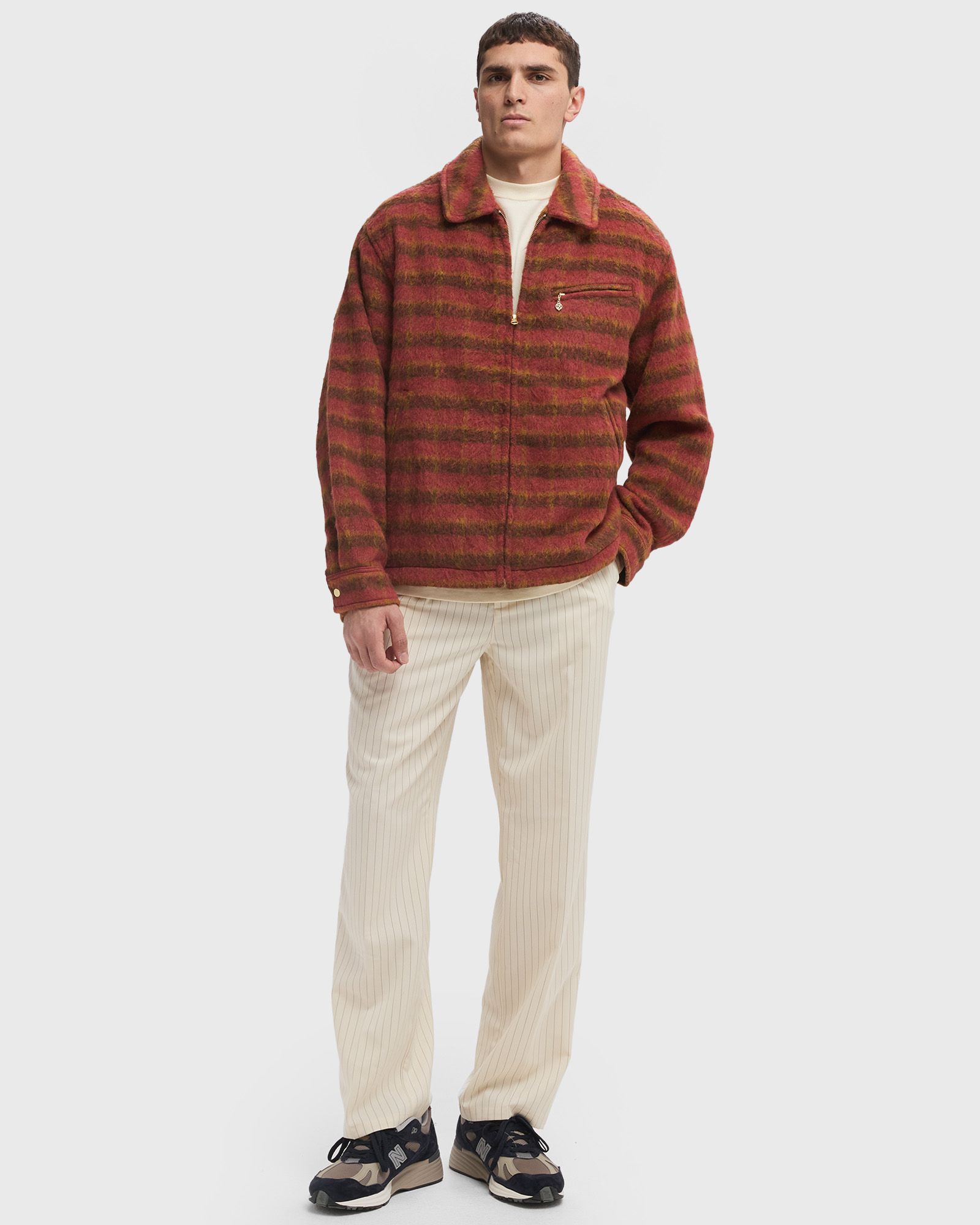 BRUSHED WOOL CHECK JACKET