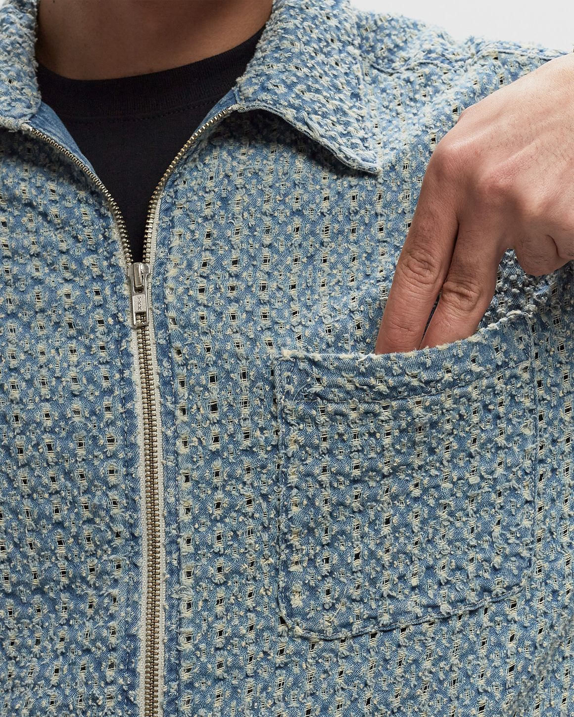 thisisneverthat DAMAGED DENIM SHIRT Blue | BSTN Store