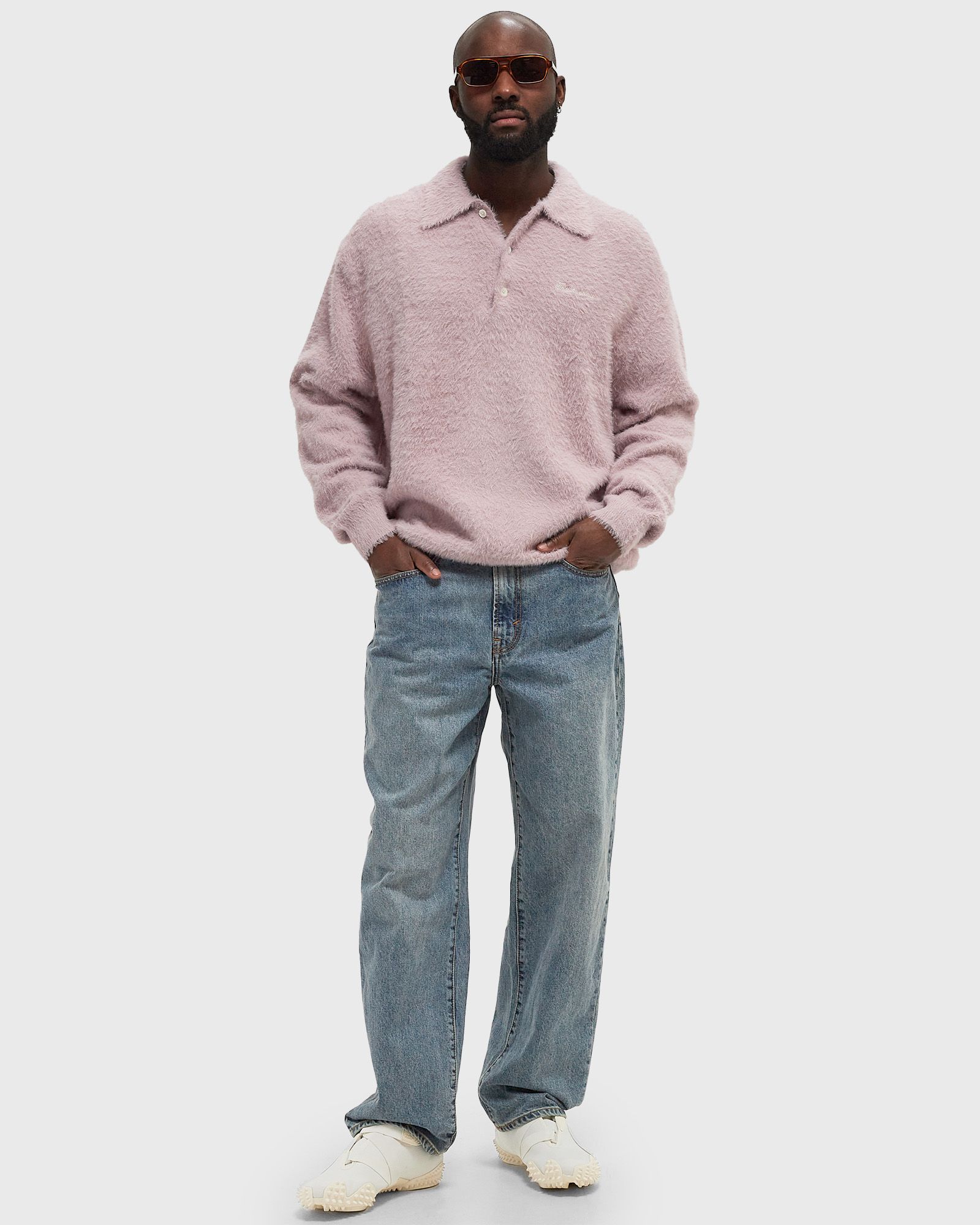 SCT-LOGO SHAGGY KNIT POLO