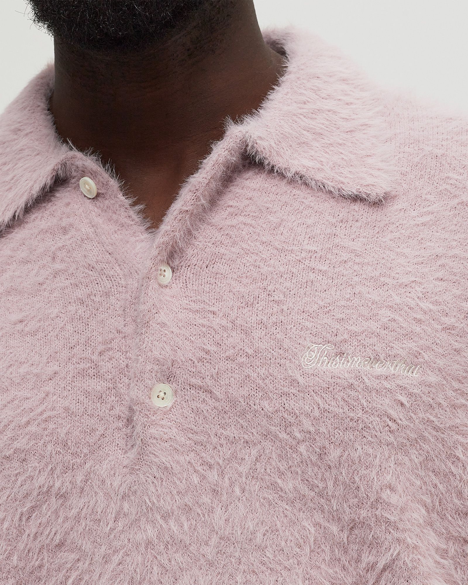 SCT-LOGO SHAGGY KNIT POLO